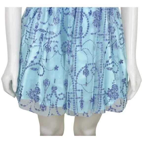 Beata Studio Dress Prom Grad Formal Blue Silver Size 5 - Picture 5 of 12